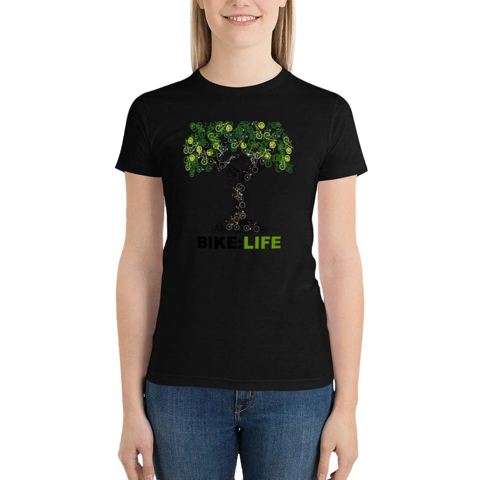 BIKE:LIFE tree T-Shirt Short sleeve tee female Aesthetic clothing shirts graphic tees new edition t shirts for Women