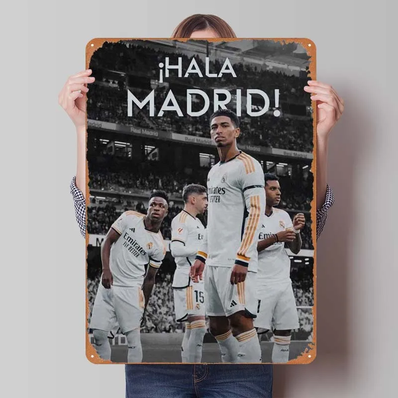 Hey Jude Hala Madrid Tinplate Sign Sports Poster House Decor Metal Sign Plaque for Wall Art Decoration Room Decor Aesthetics