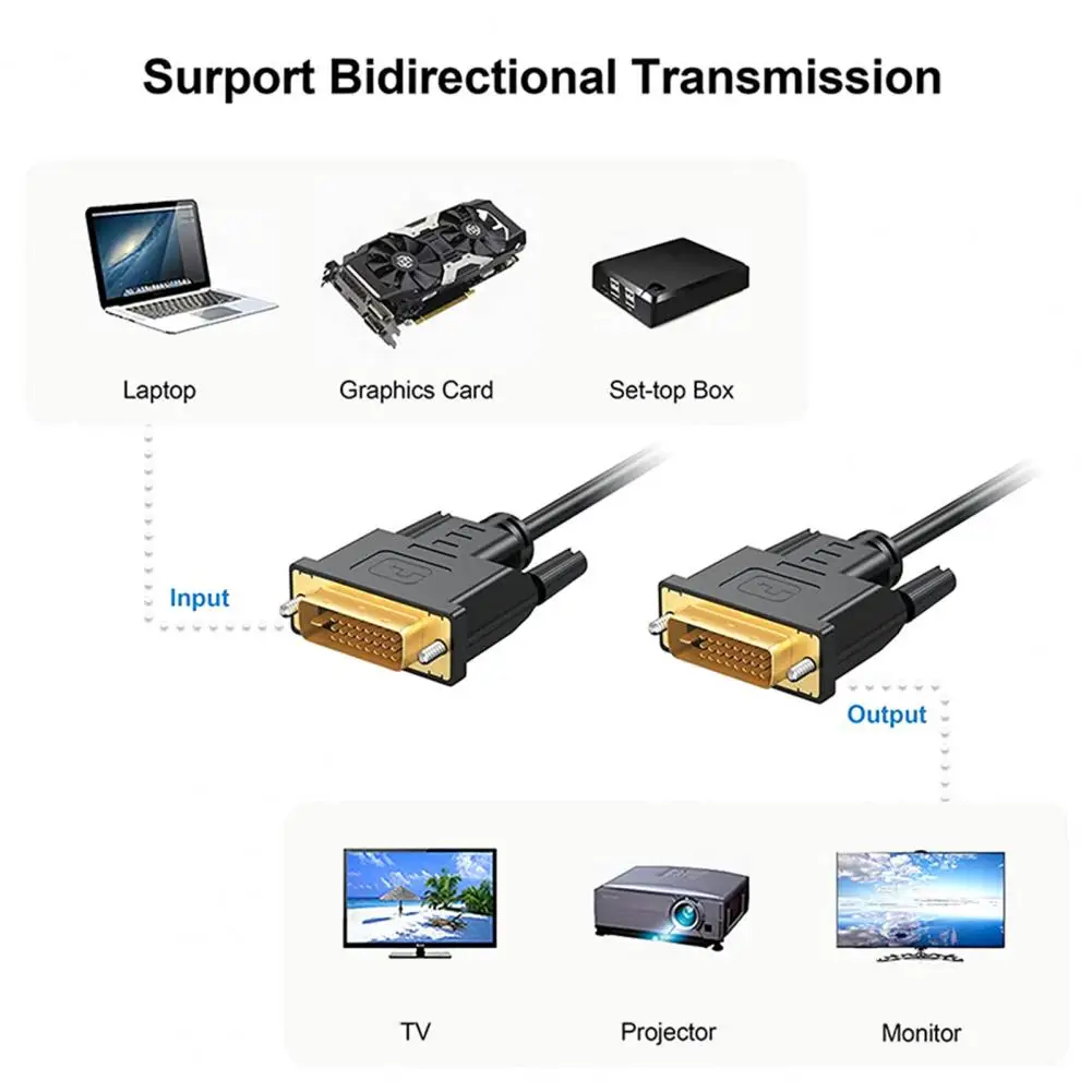 Lightweight  Convenient Video Transmission Adapter Cable Black Converter Cable Digital Signals   Computer Accessories