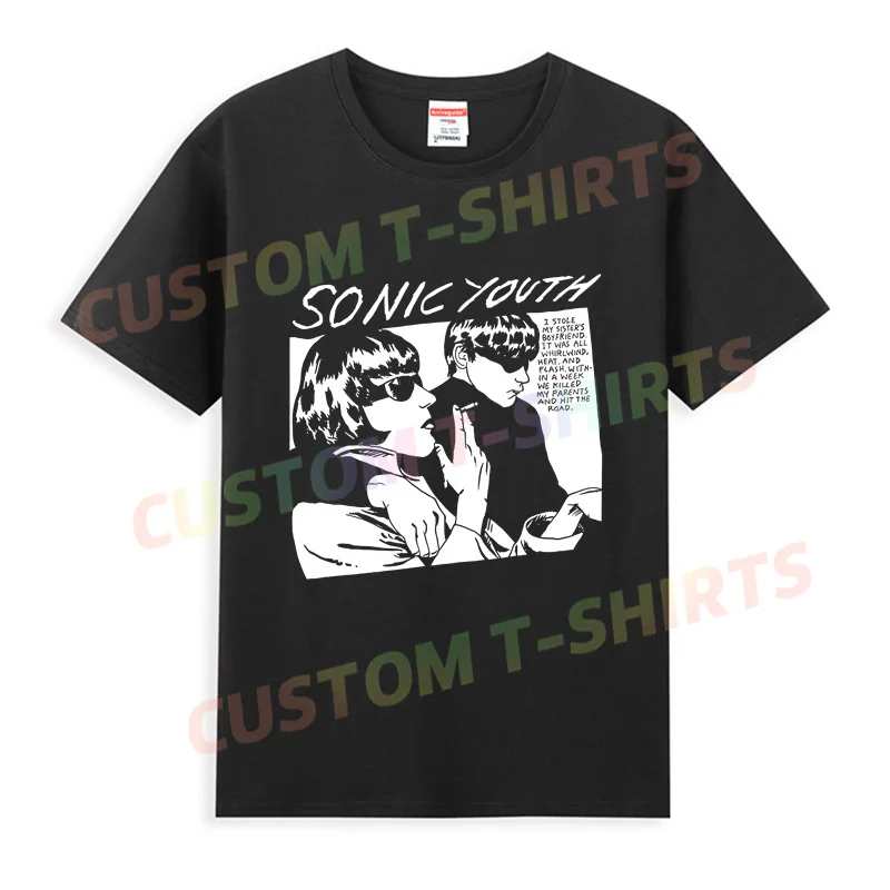 2024 Hot Sale Summer 100% Cotton Black Sonic Youth 'Goo' Album Rock Band T Shirt Men Short Sleeves Hip Hop Streetwear T-shirt