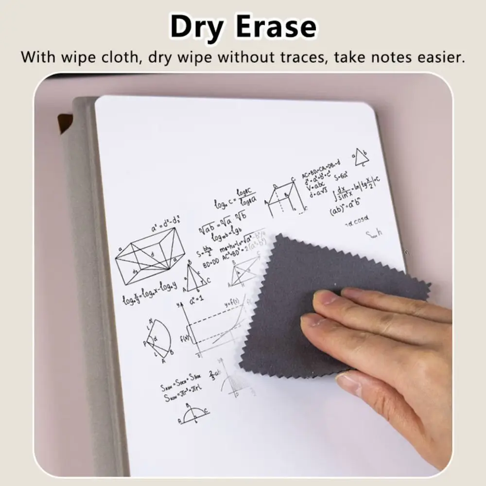 Portable PU Leather Whiteboard A5 Reusable Erasable Writing Board Dry Erase Foldable Whiteboard Notepad Desktop Using
