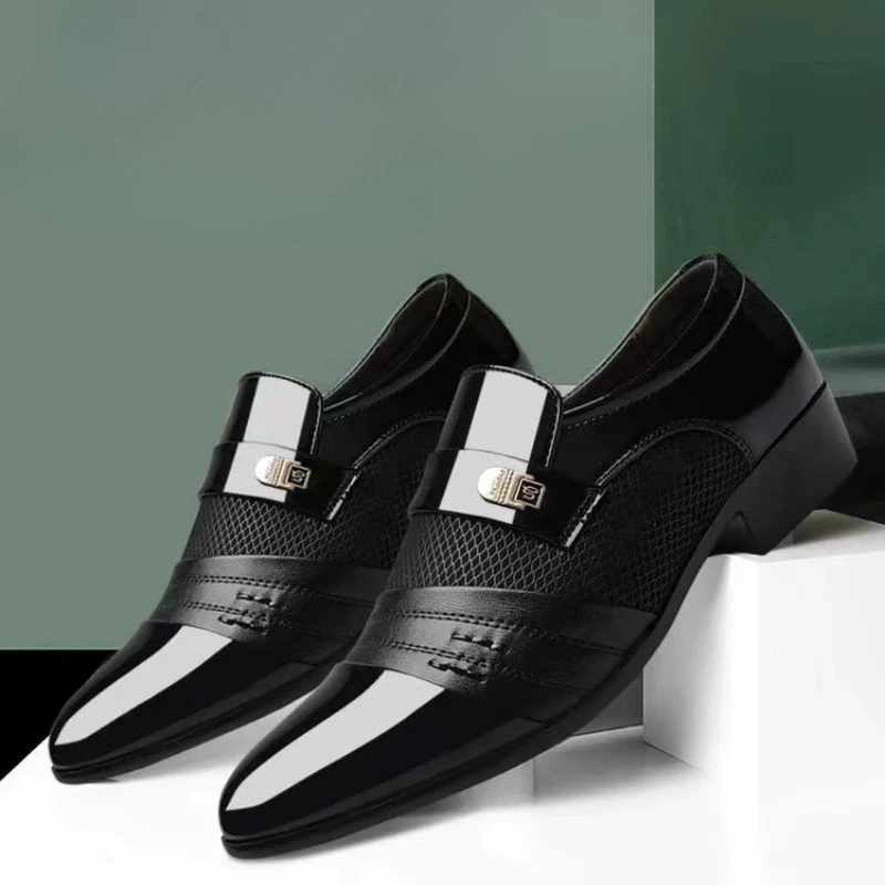 Spring  Autumn New Fashionable Versatile Dress Shoes Elegant Simple Men's Shoes Casual  Comfortable Thick soled Shoes