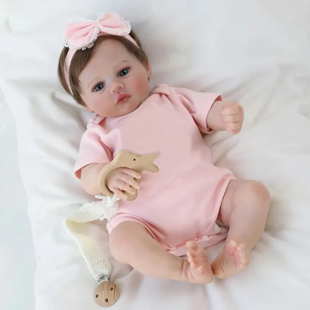 48CM Reborn Baby Doll Prato Corpo morbido Fatto a mano Realistico Neonato Dettagli a mano Pelle dipinta Vene visibili Muñeca Bebe Reborn