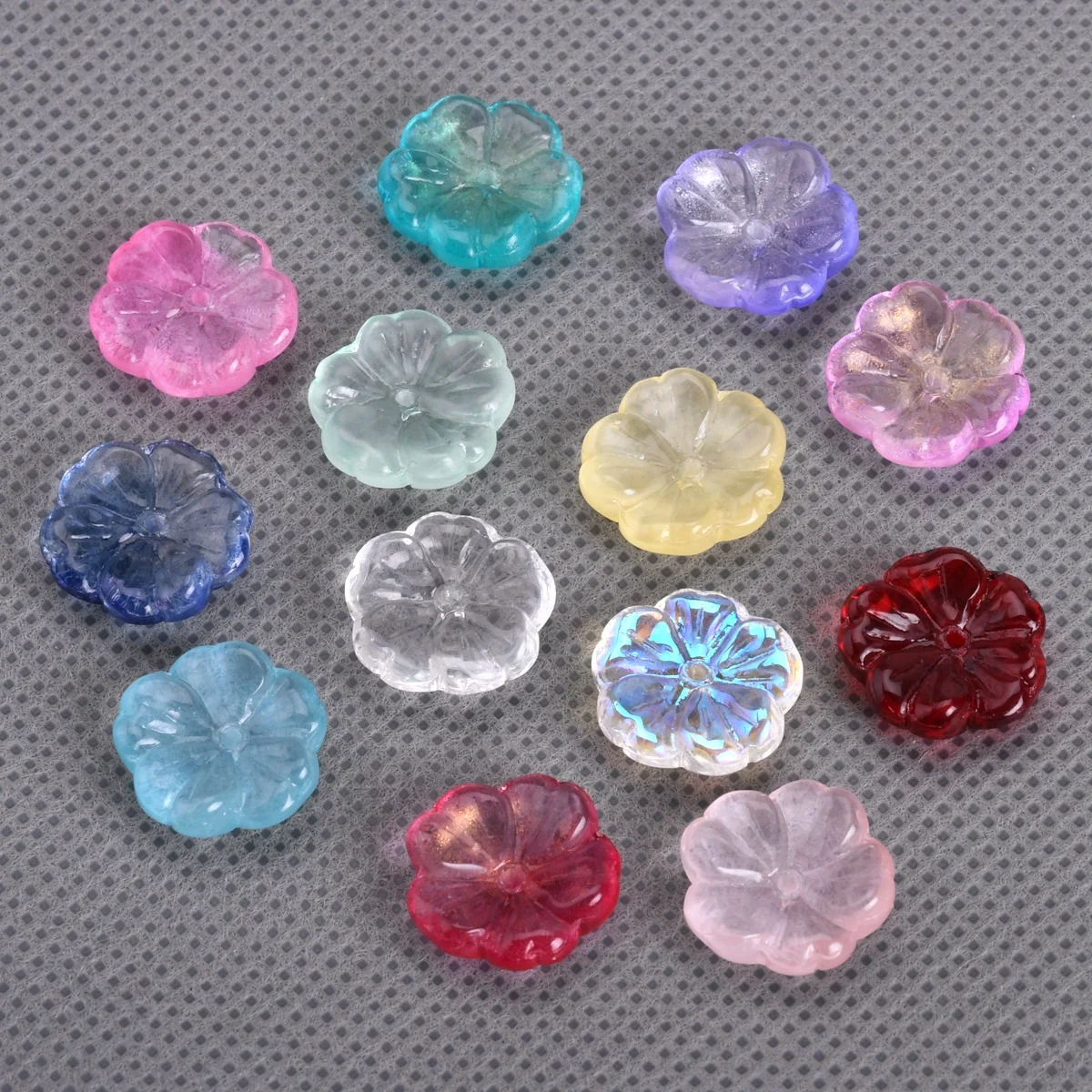10 stücke 15mm Blumen form handgemachte Lampwork Glas lose Perlen für Schmuck machen DIY Handwerk Ergebnisse – Detail 1