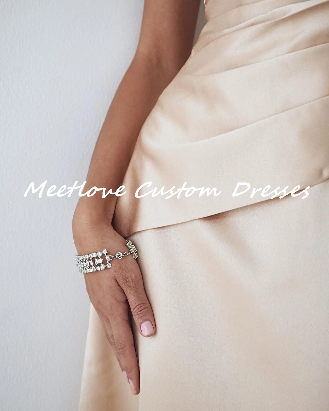 Meetlove Pas Roze Strapless A-lijn Rits Robe De Soiree Femmes Dubai Luxe Avondjurk 2024 Formele Gelegenheidsjurken aan