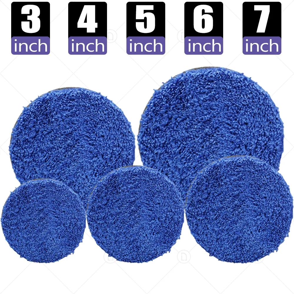 

3/4/5/6/Inch Removing Wax Buffer Pads Microfiber Polishing Pad Replaceable Buffing Pads DA/RO Polisher Car Wash Clean