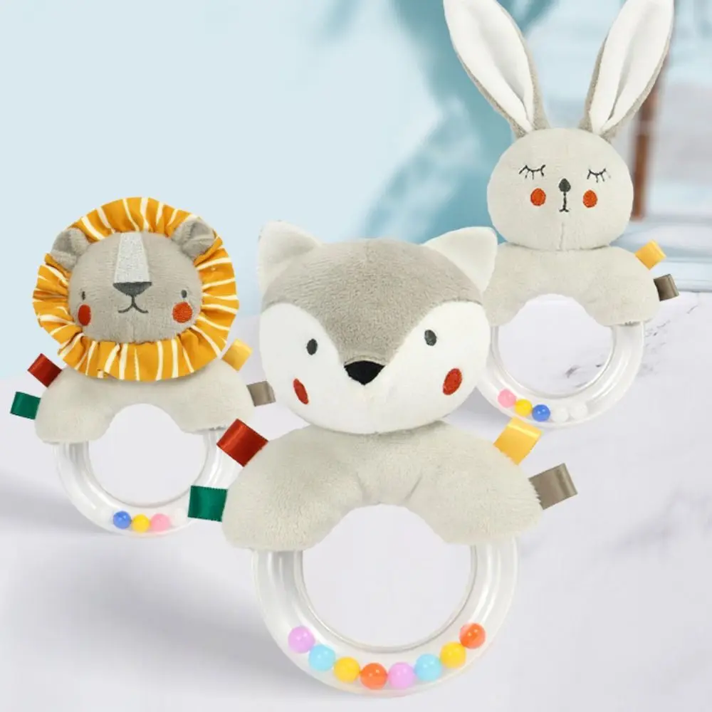 

PP Cotton Cartoon Animal Hand Bell Ringing Early Education Infant Toys Handle Bell Plushies Doll Wear-resistant