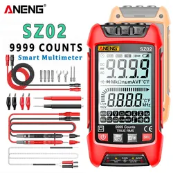 ANENG SZ02 9999 conteggi multimetro digitale intelligente True RMS misuratore di capacità elettrica automatico tester a Transistor di resistenza alla temperatura