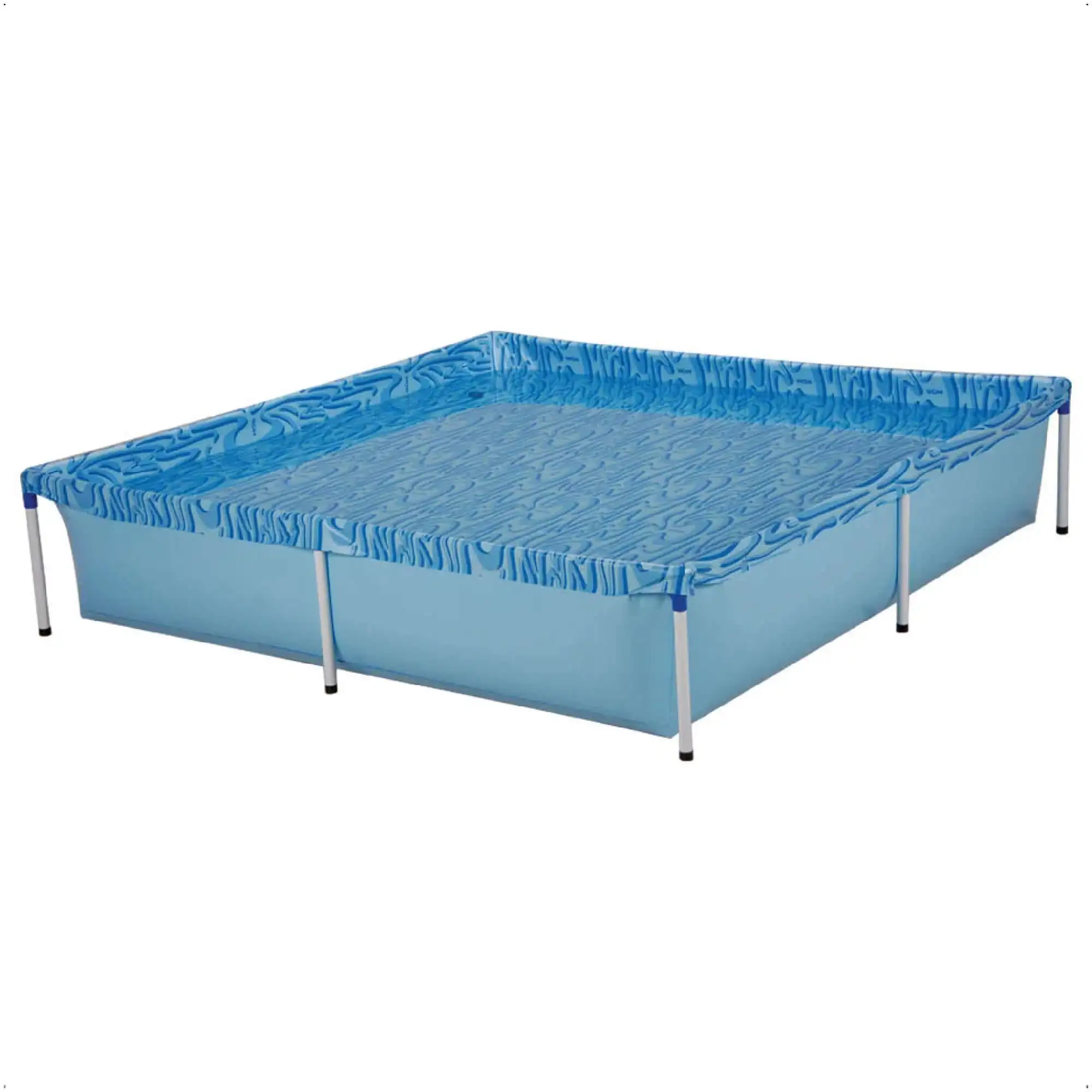 Square Structured Swimming Pool 1500 Liters PVC 1,89m x 1,89m x 42cm Blue Color MOR - 1003