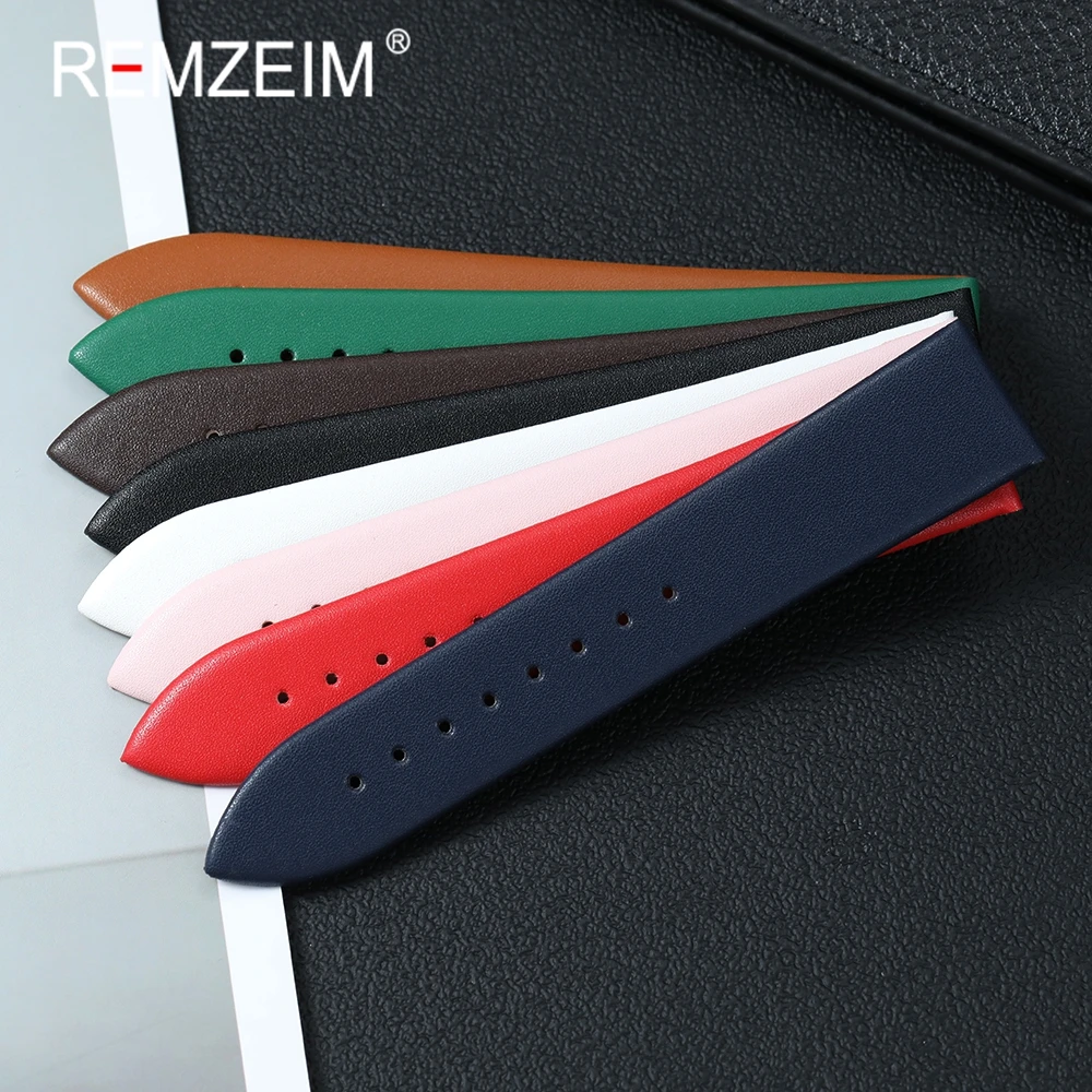 Мягкий кожаный ремешок для часов 18 мм, 20 мм, 22 мм, мужской и женский универсальный ремешок для часов с пряжкой-бабочкой из нержавеющей стали, браслет