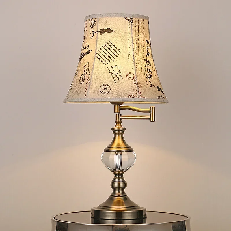European-American Crystal Desk Lamp Multifunctional Study Room Desk Modern Lamp