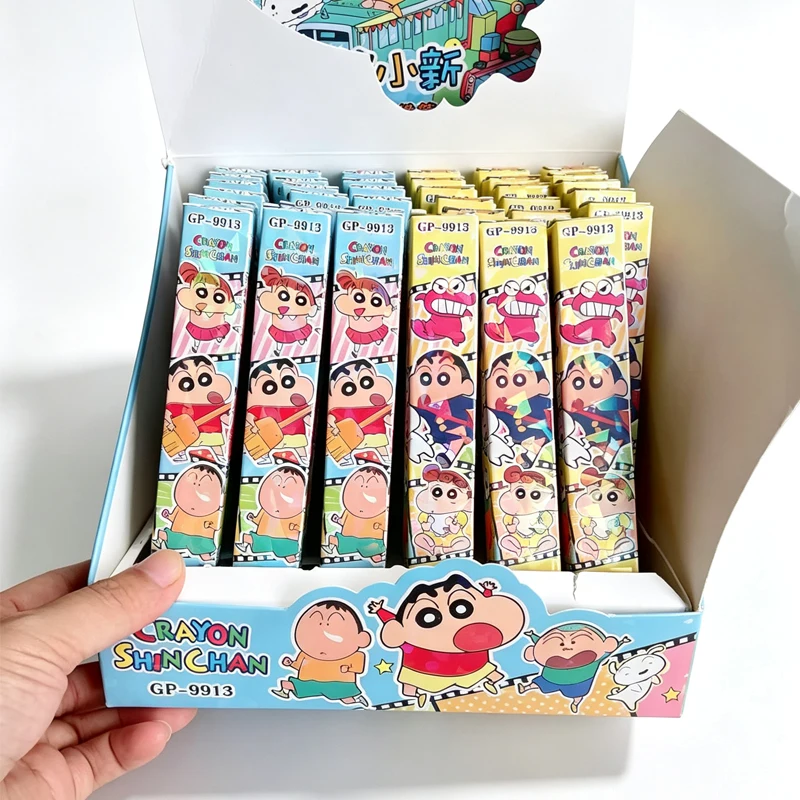 6Pcs Cartoon Crayon Shin-Chan Gel Pen Exquisite Blind Box Packaging Neutral Pen Student Stationery Office School Supplies Gifts