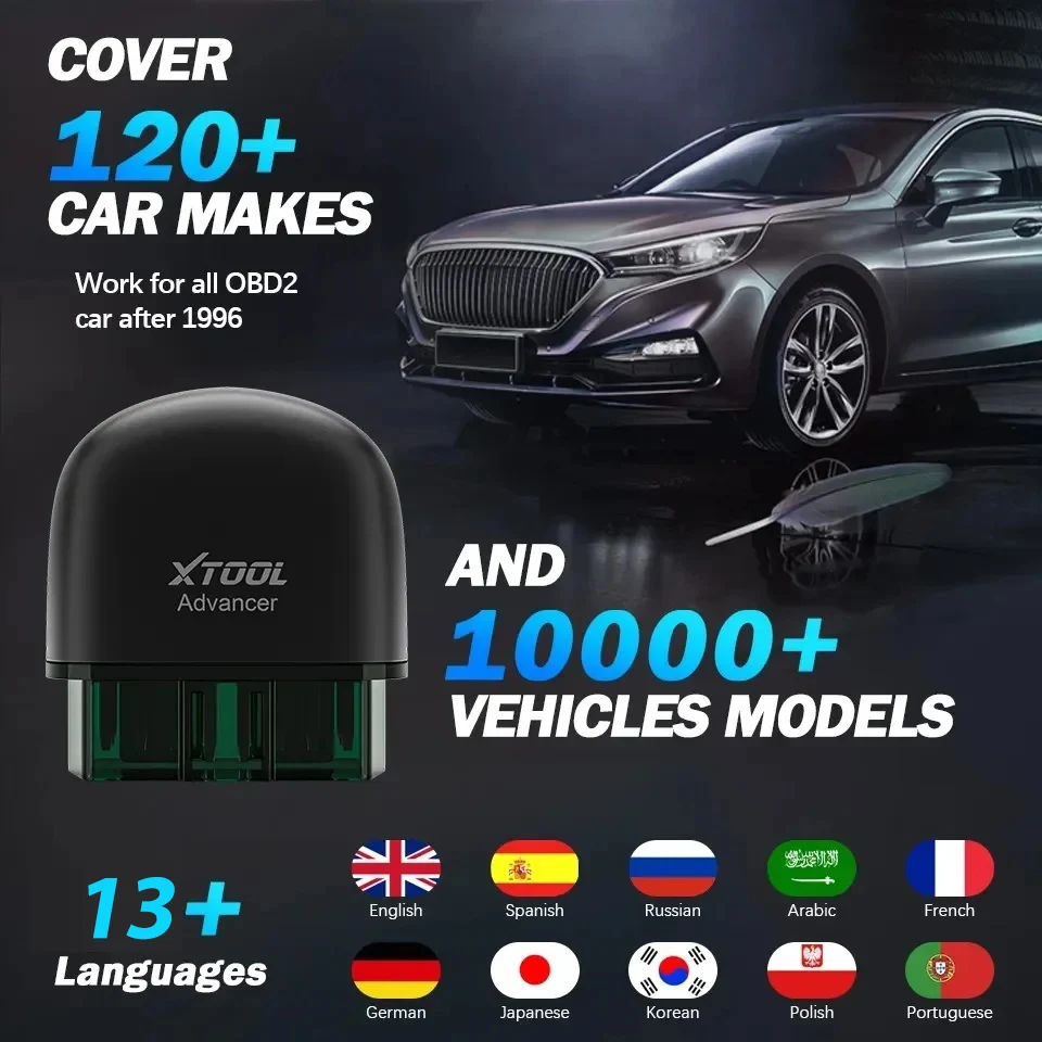 XTOOL AD20 Bluetooth OBD2 Scanner For Engine System Diagnostic Code Reader HUD Display Perfromance Test Lifetime Free Update