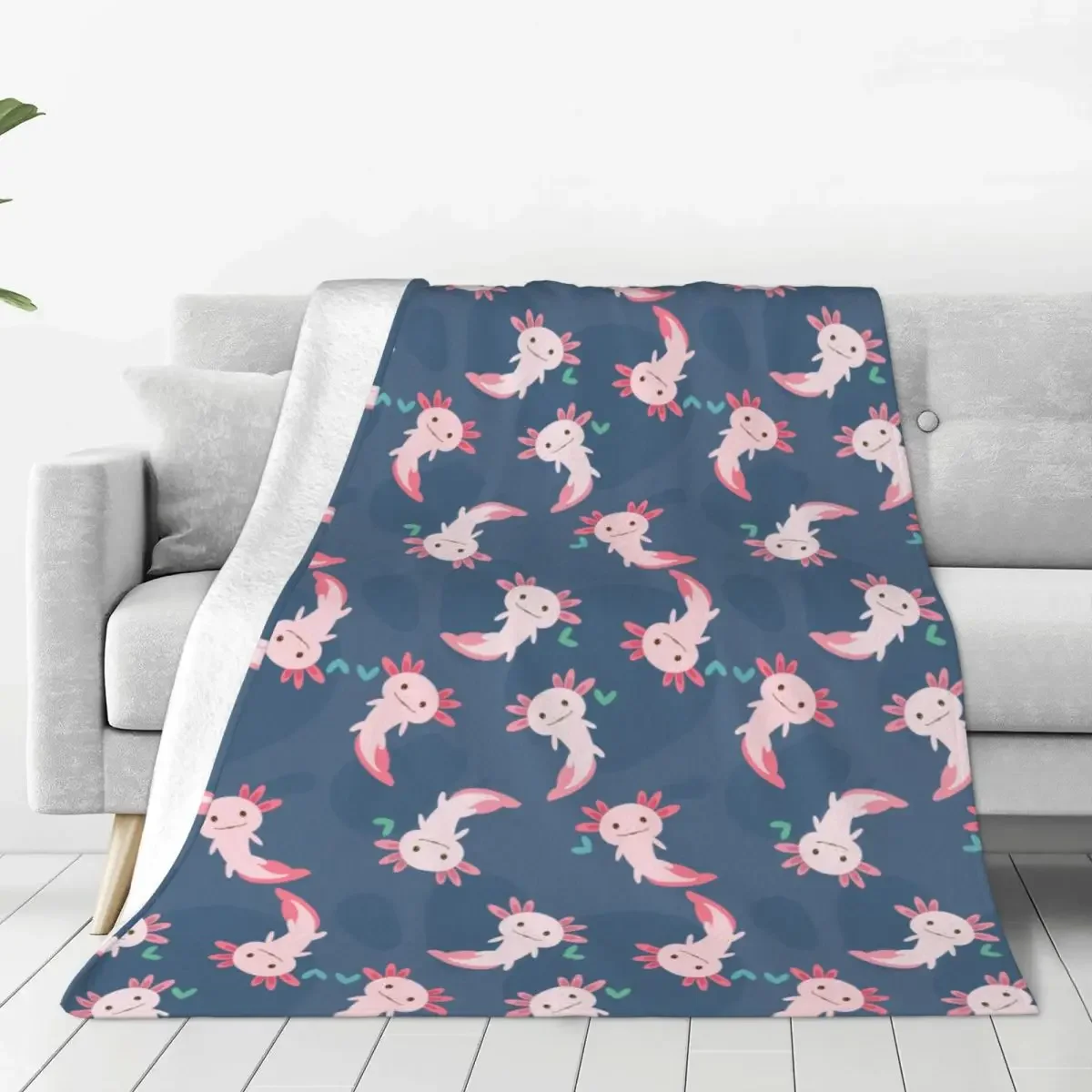 Axolot Fleece Throw Blankets Axolotl,Lizard,cute,cute,animal,0601 Blanket for Sofa Bedroom Soft Quilt