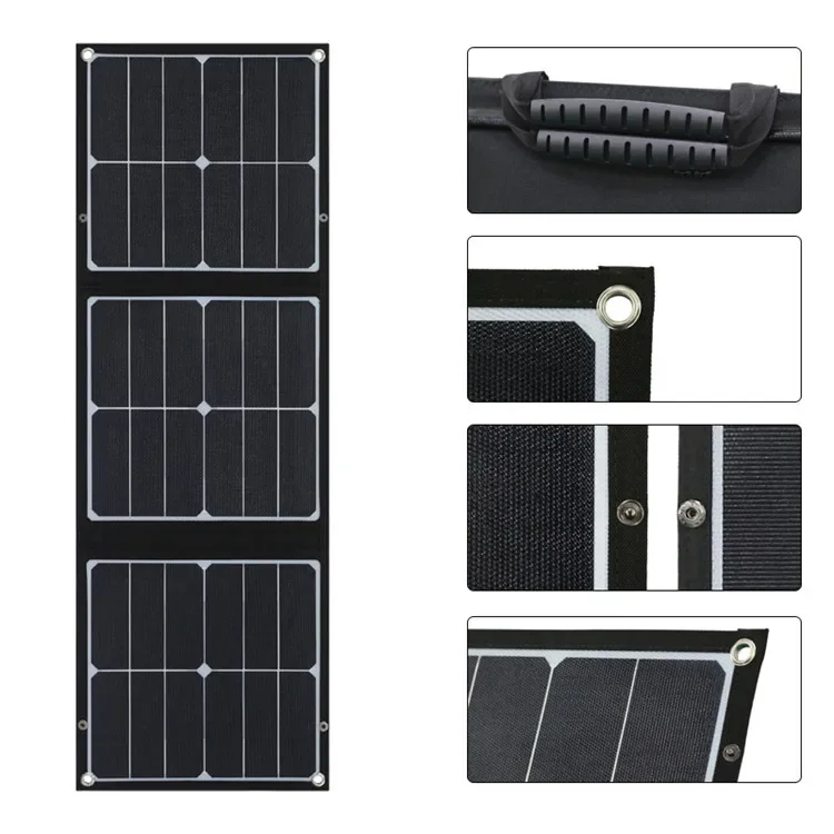 Glory Solar Solar Charger Fast Charging 60W Portable Foldable Max Black Quantity Power Panel Cells view 2