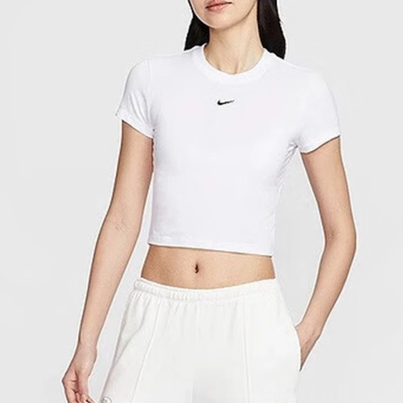 Nike Genuine 2025 Summer Women's Cropped Slim-fit Minimalist Short-sleeve HF9539-101