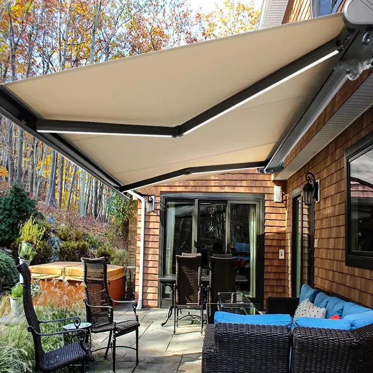 Fashionable Best Selling Model Outdoor Canopy Hurricane Impact Resistant Awning Modern Minimalist All Weather Electric Sunshade