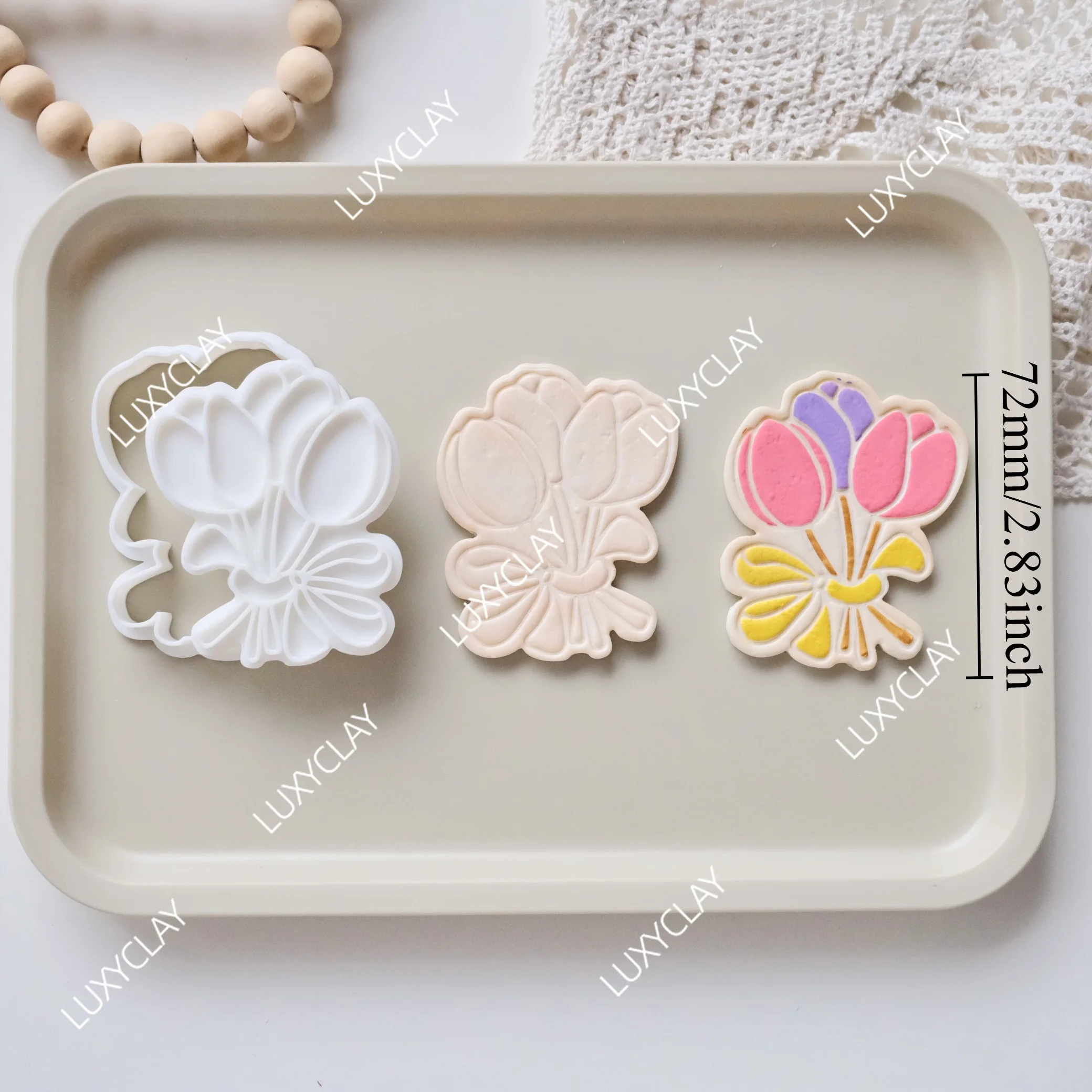 Mother's Day Sunflower Cookie Mold DIY Tulip Bouquet Frostbite Biscuit Baking Tool Flower Cookie Stamp Bakery Tools