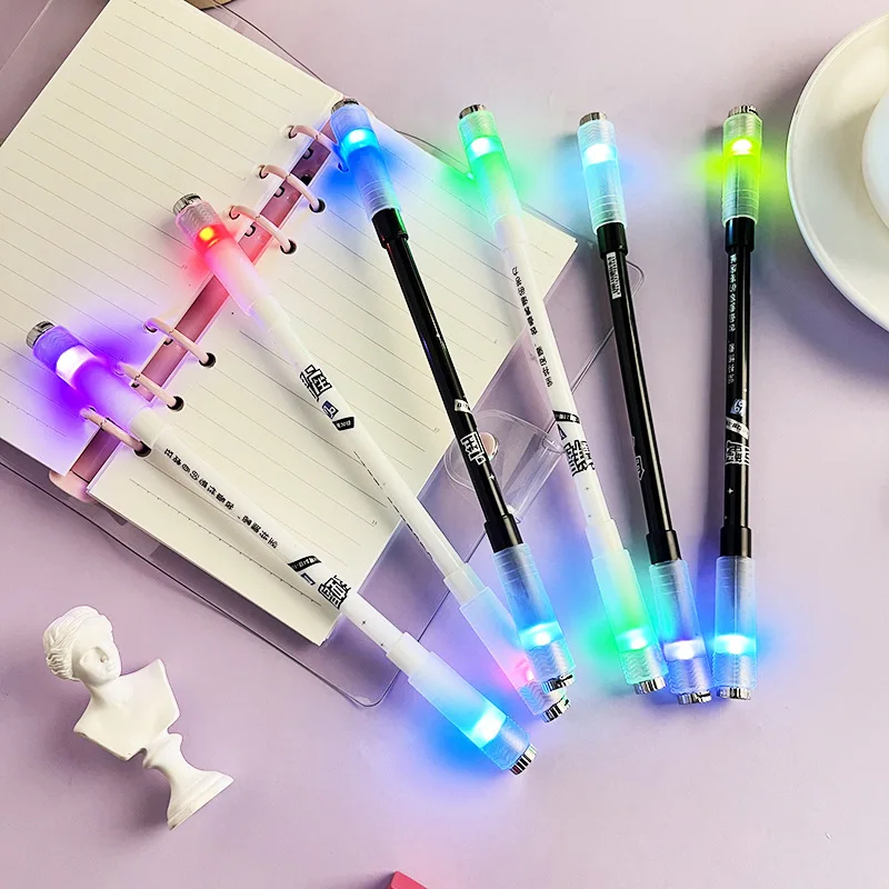 Creative decompression rotary pen cartoon cartoon cartoon luminous neutral pen writing neutral pen student stationery cute