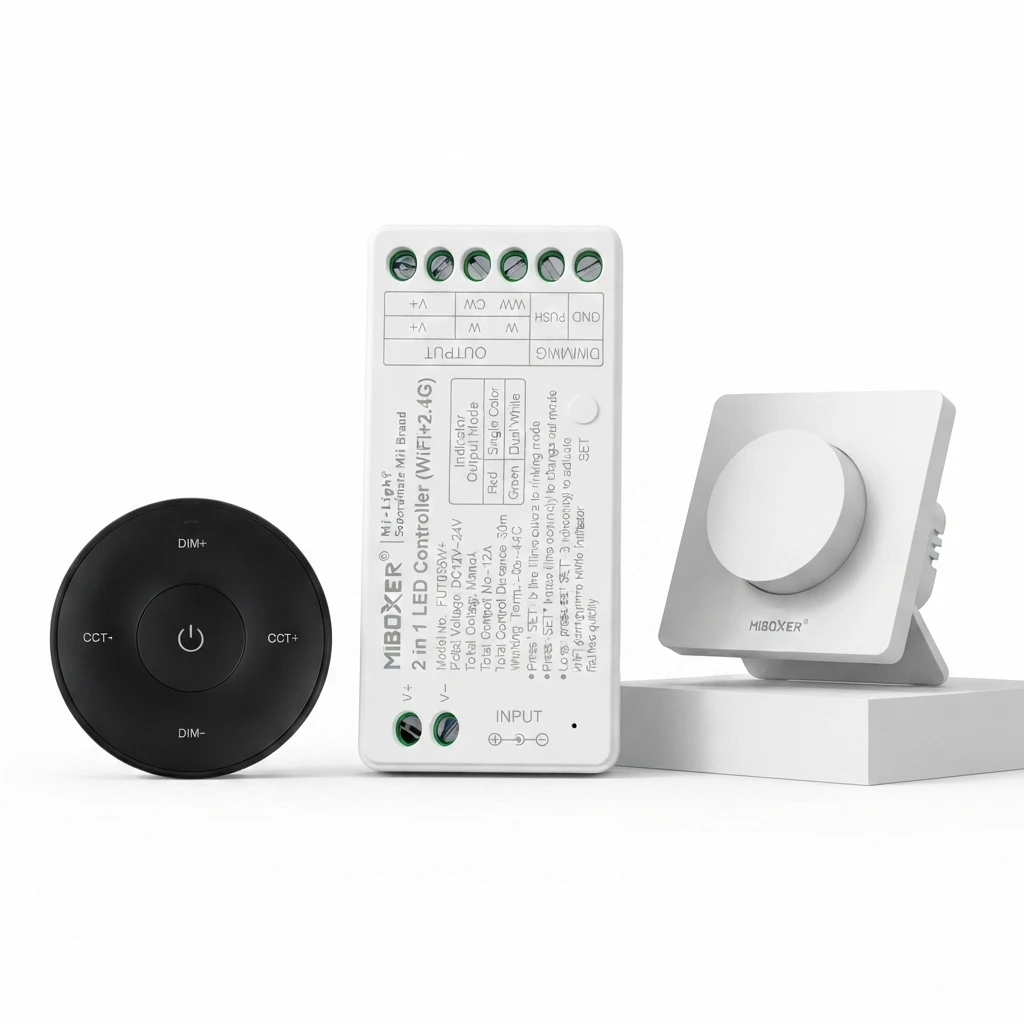 Miboxer FUT035W+ K2 K2S K1 2In1 WiFi+2.4GHzRF Tuya Smart APP voice control PWM Controller for Single/Dual Color Led Strip light