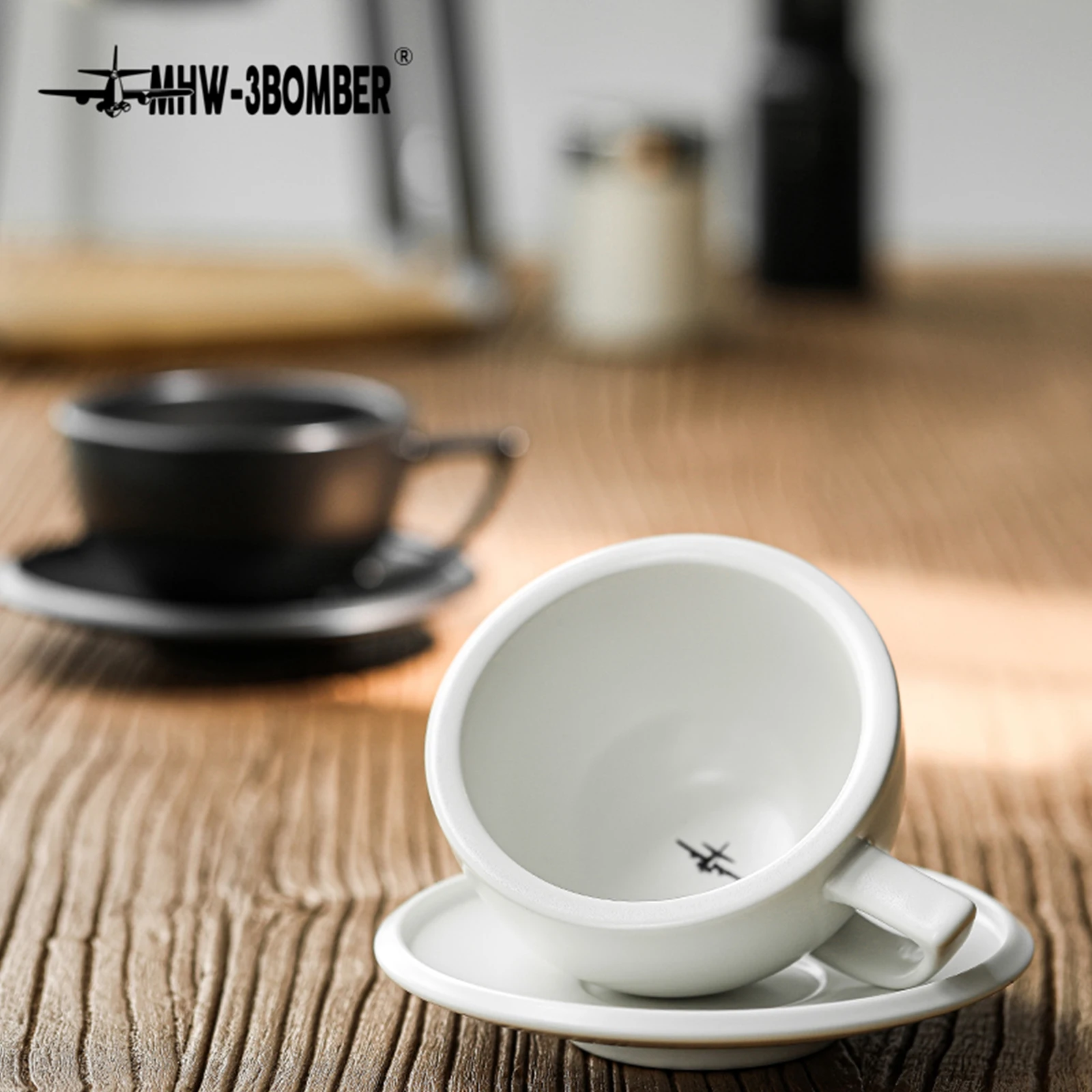 MHW-3BOMBER 280ml Ceramic Coffee Cup with Saucer & Spoon Set Art Latte  Espresso Mug for Tea Cappuccino Home Kitchen Accessories - AliExpress 15