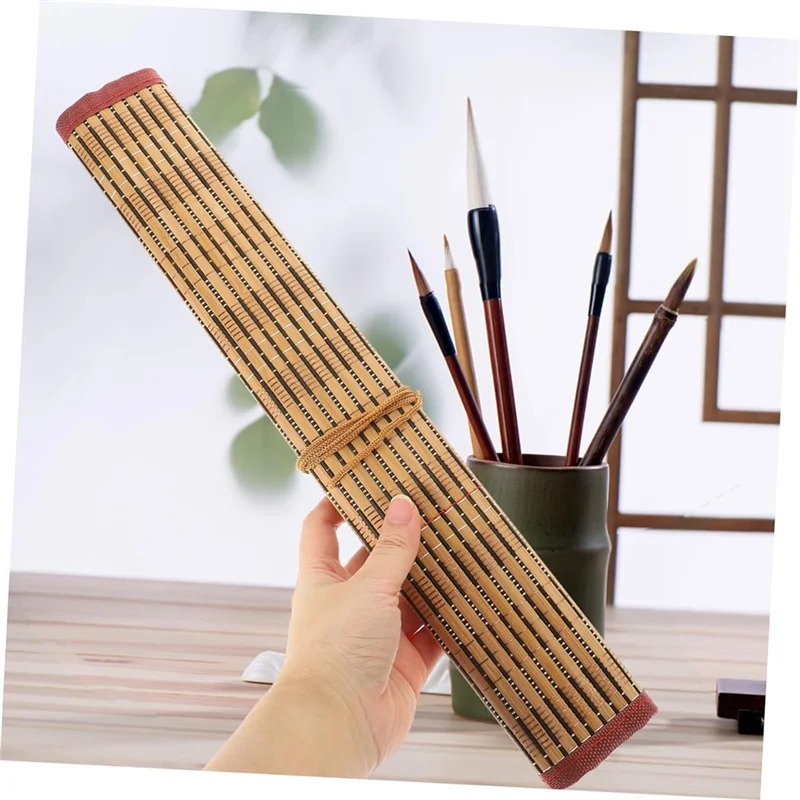 

QWE-Roll Brush Pen Curtain Bamboo Pen Roll Storage Pen Bag Calligraphy And Painting Protection Collection Brush Pocket
