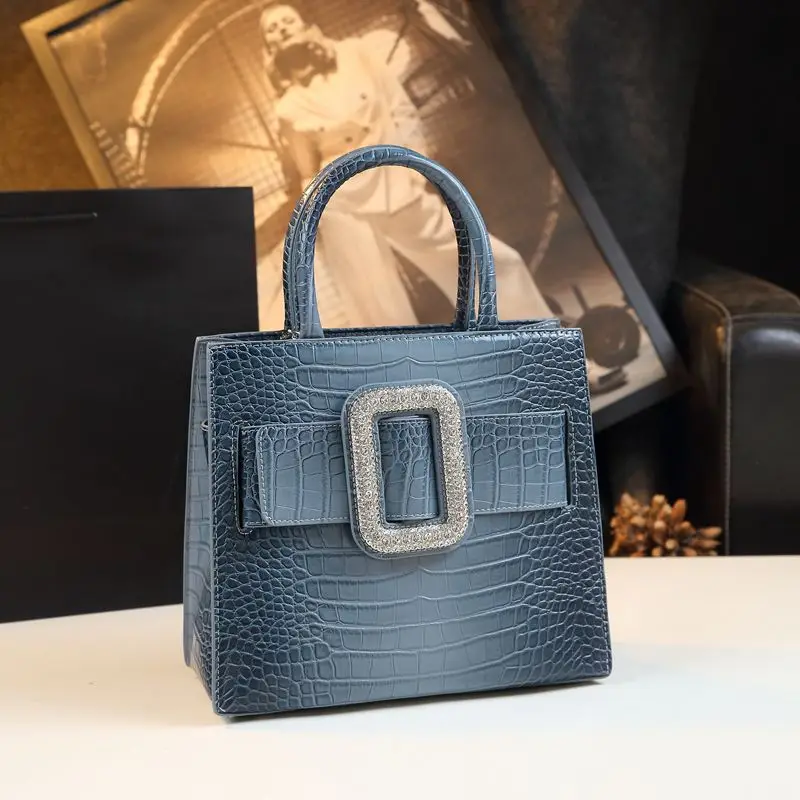 

Crocodile Leather Bag New Diamond - Encrusted Shoulder Handbags for Women Hot Selling Sac À Main Femme