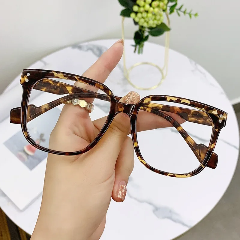 

Fashion Myopia Glasses Women Men Oversized Square Prescription Short Sighted Eyglasses Diopters Minus -1.0 -1.5 To -6.0 Очки