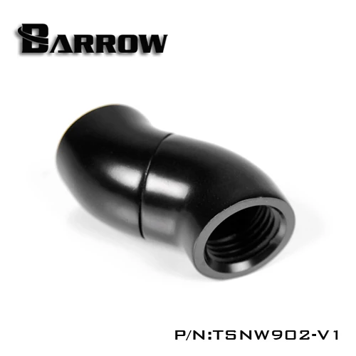 

Barrow G1 / 4 "Black Silver 90 degree double female rotatable water cooling plug TSNW902-V1 gadget hub computer