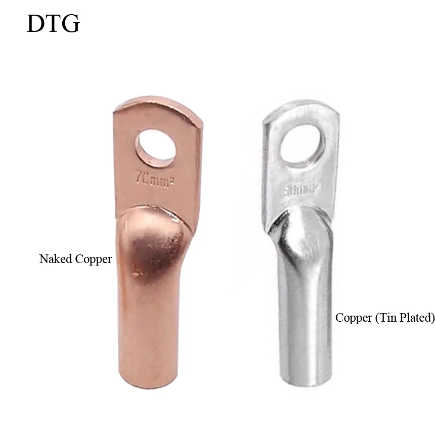 DTG Copper Oil-Plugging Electrical Power Cable Wire Screw Hole Tube Tubular Lug Connection Connector Cord End Crimping Terminal