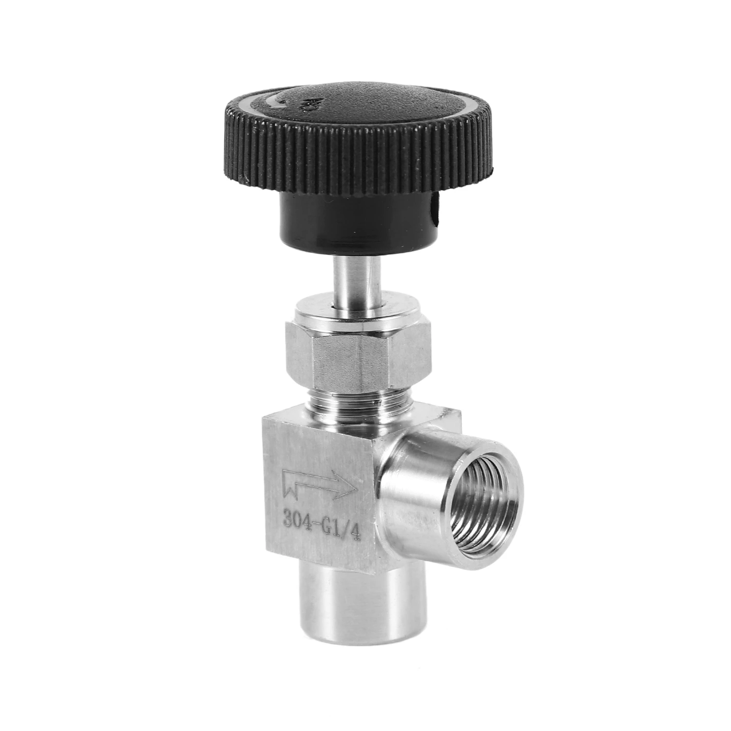 Needle Valve Adjustable Needle Valve 1/4 Inch Right Angle Female Thread BSP SS304 for Water Gas Oil