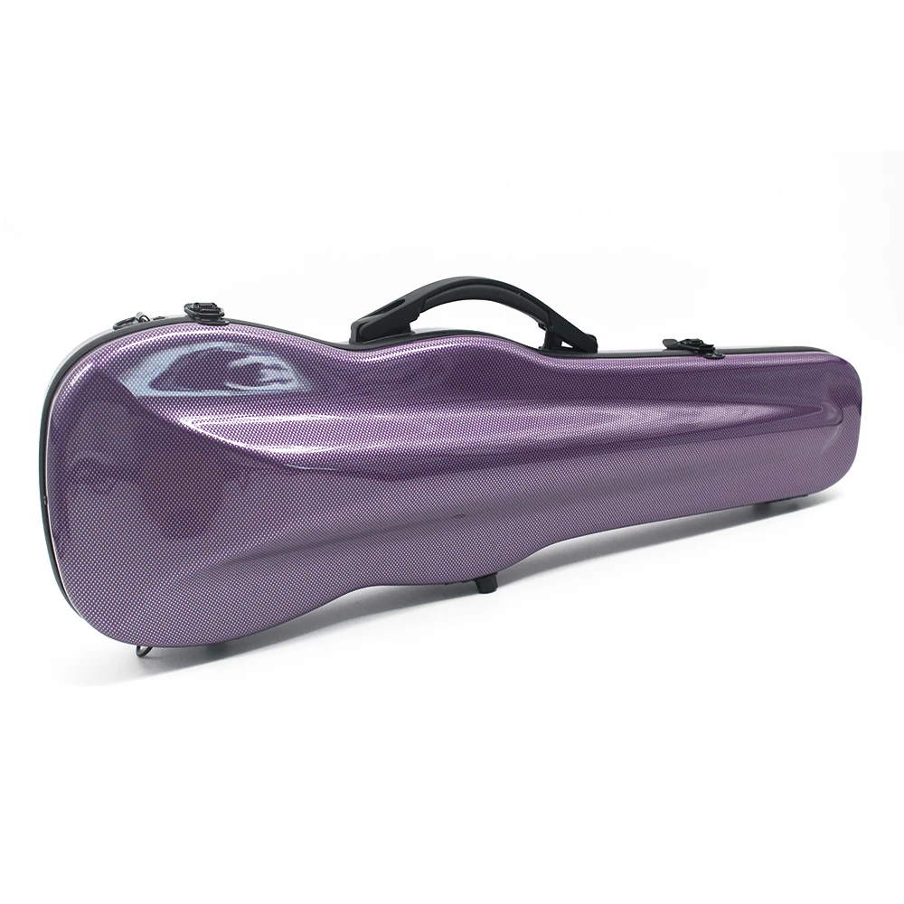 Portable with Straps PC Material with Hygrometer Purple Violin Case 4/4 Water Proof Light Hard Case for Violin