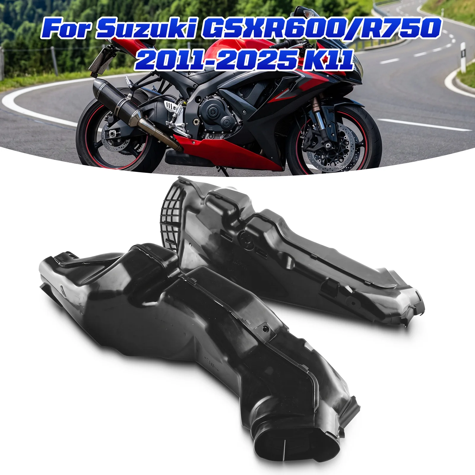 Fit for Suzuki Gsxr600 Gsxr750 2011-2025 K11 Motorcycle Abs Ram Air Duct Intake Tube Duct Cover 12 13 14 15 16 17 18 19 20 21 22