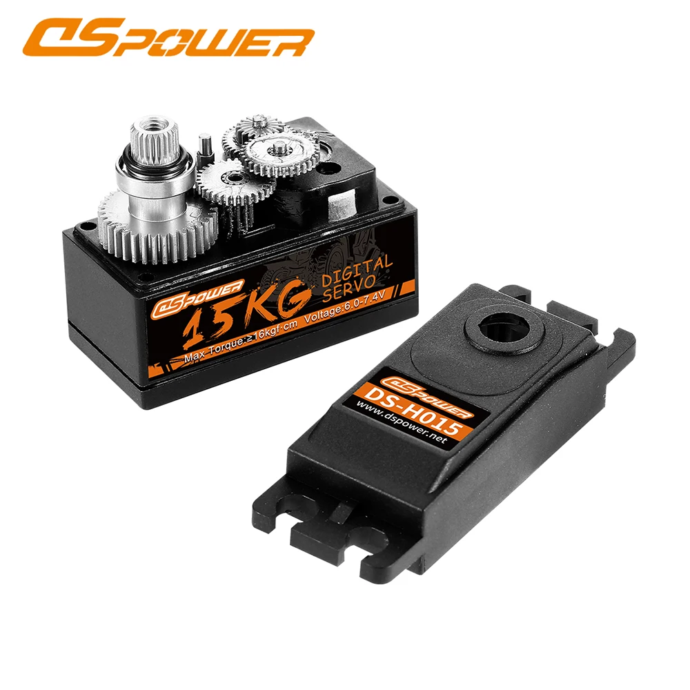 DSPOWER 15KG Metal Gear Short Body Servo Standardowy cyfrowy silnik niskoprofilowy do 1/8 1/10 RC Car Axial Scx10 Plane Boat Robot Toy