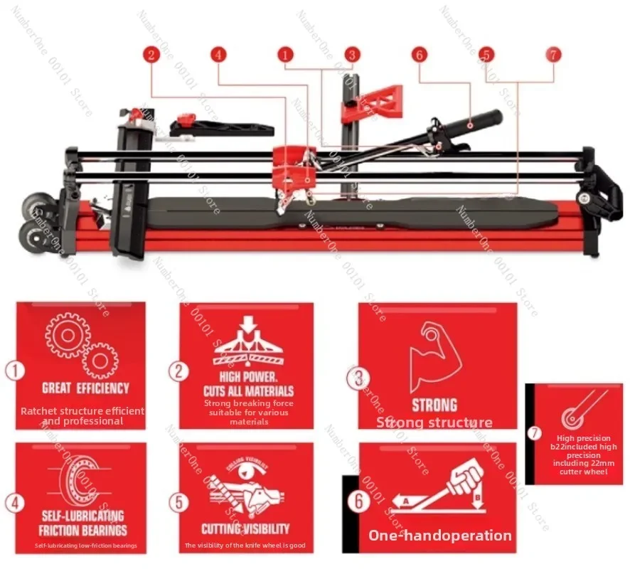 The New 850/1250 Original High-precision Ceramic Tile Cutter Push Knife Manual Floor Tile Broach Handheld