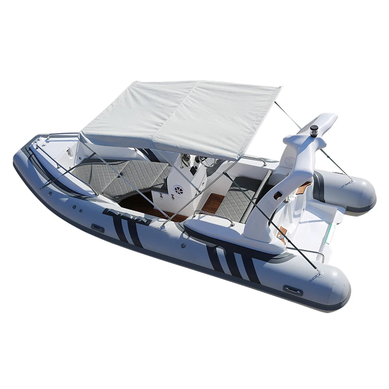 CE Certified 8-Person 19ft 5.8m Luxury Hypalon Inflatable Boat Fiberglass PVC Material with Outboard Engine for Ocean Fishing