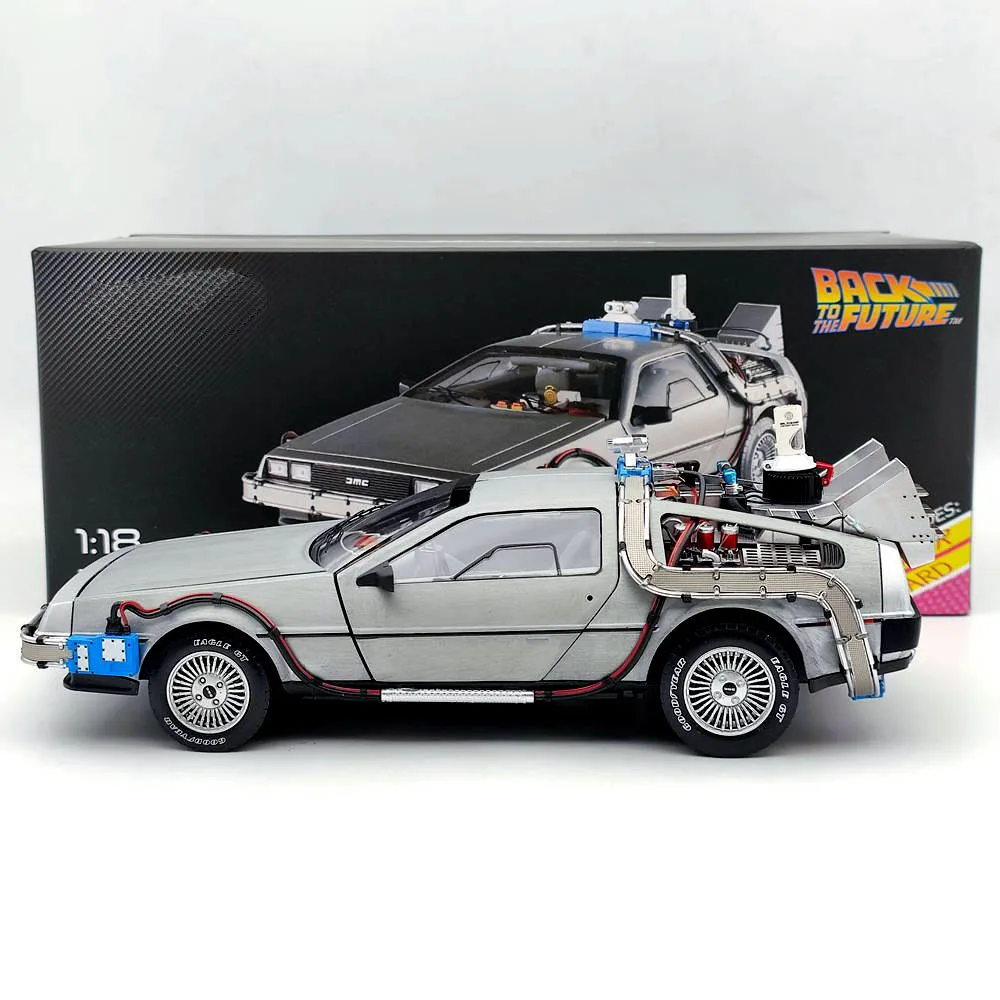 HW 1:18 for Elite Back To The Future Time Machine Ultimate Edition BCJ97 Diecast Models Car Toys Collection Christmas Auto Gift