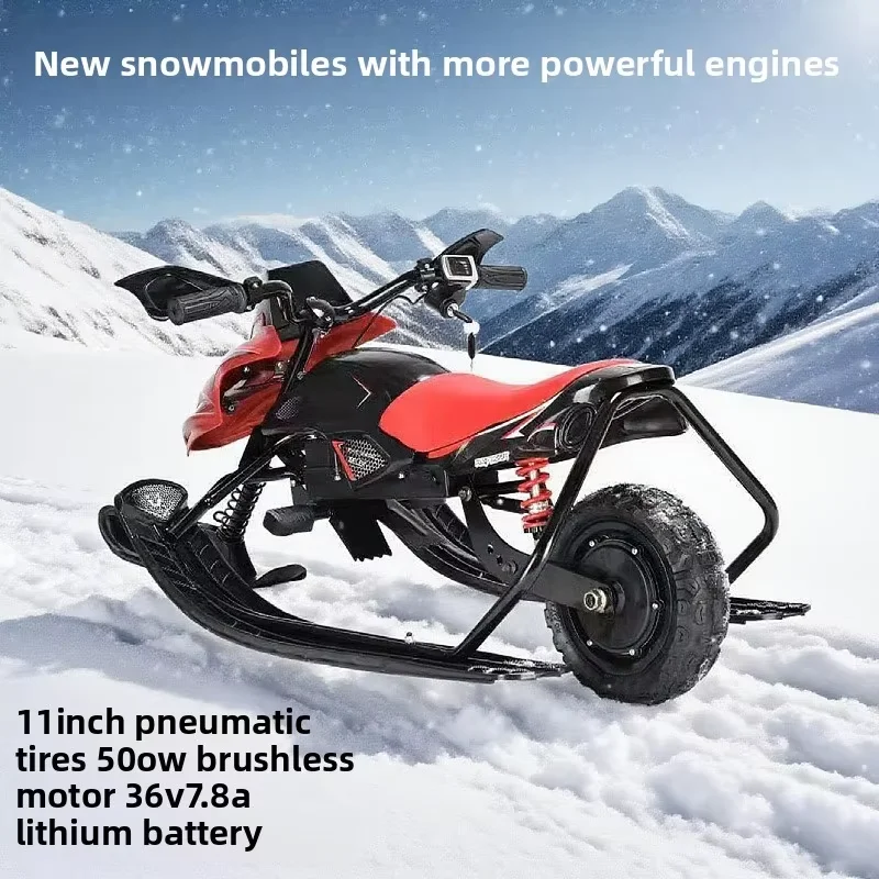 2026 Anti-Skid Tire Snowmobile Wheels, High-Density Polyethylene Ski Bike for Adults Kids, Winter Entertainment Snowboard Sleigh