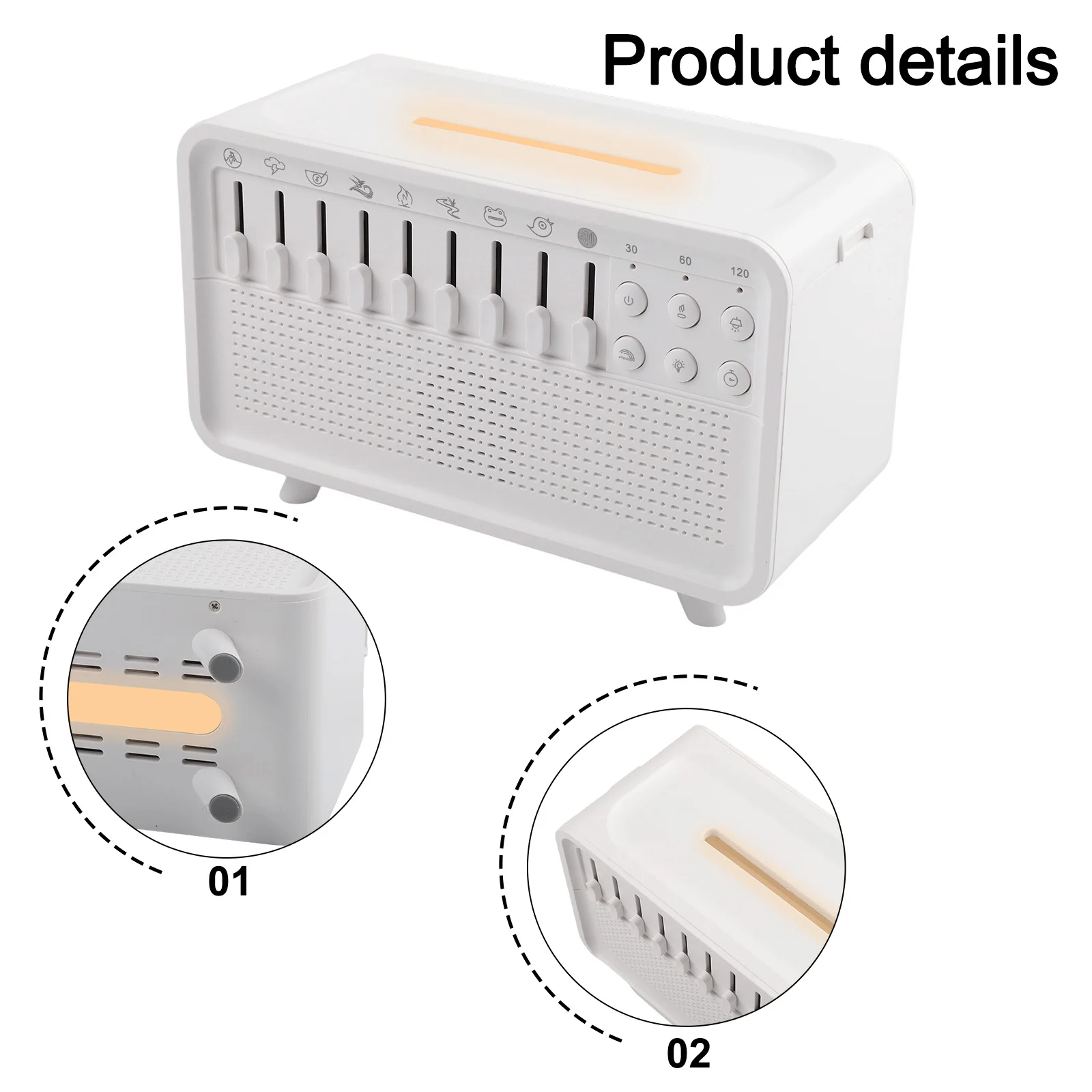 Humidifier White Noise Machine Nighttime Use Multifunctional White Noise Machine Calming Ambient Light Essential Oils Compatible