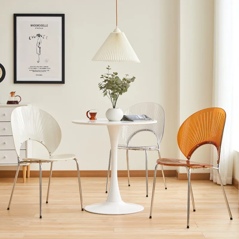 dining chair home leisure Internet celebrity transparent dining table chair simple homestay hotel shell chair ins back chair