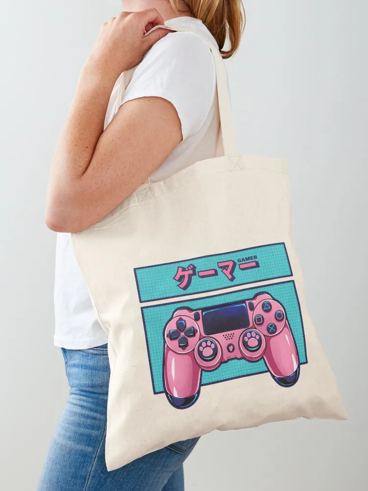 

The cute pink controller with cat paws for the gamer girls Tote Bag women bag Lady bag Women's handbag Woman shopper