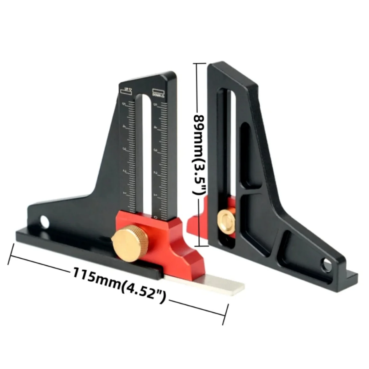 Woodworking Height Gauge - Aluminum Alloy Depth Gauge - Adjustable Measuring Tool for Workbench Saw Table and Router Tables