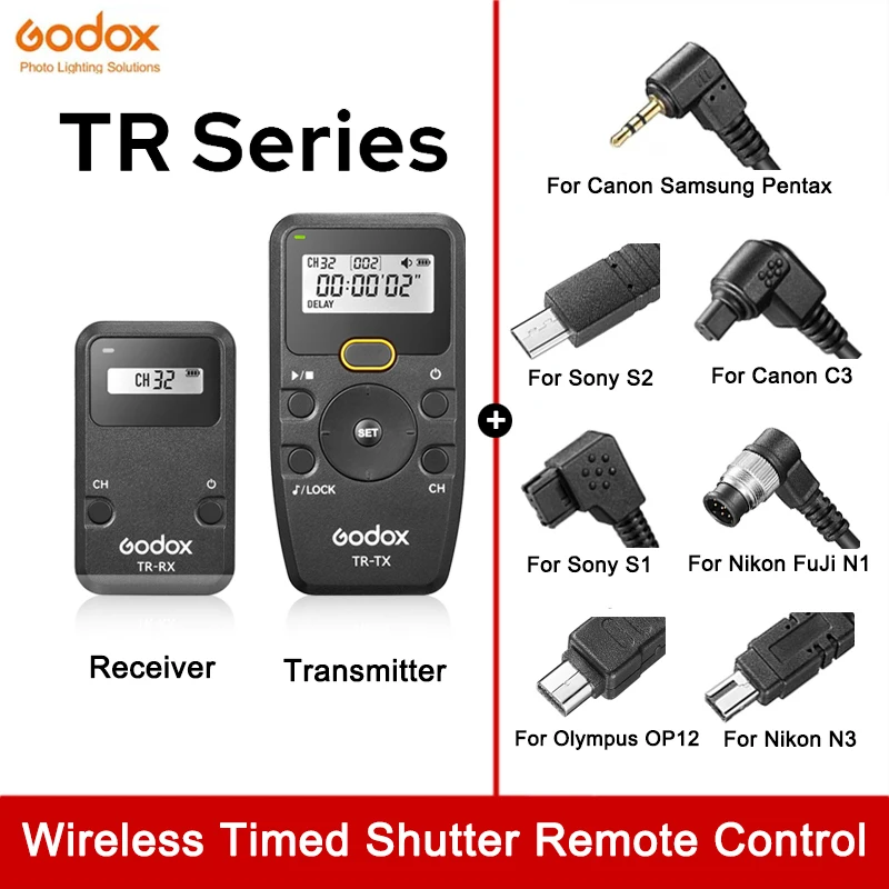 

Godox TR-TX/RX DSLR беспроводной Таймер дистанционное управление камера спуск затвора кабель для Canon Nikon Sony FuJi Panasonic камеры Фокус