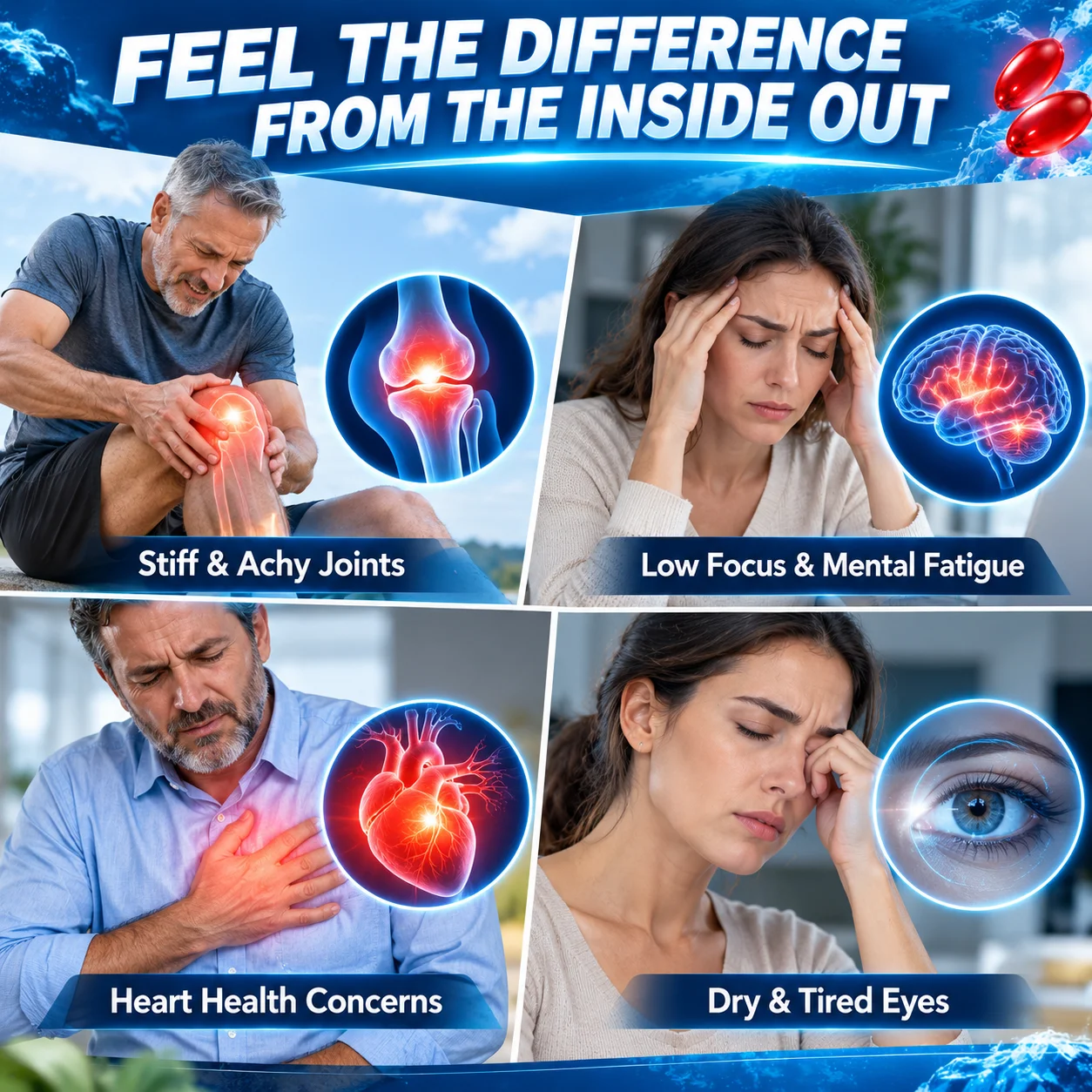 Antarctic Krill Oil Supplement, with Omega-3 EPA DHA & Astaxanthin, Antioxidant, Support Cardiovascular & Circulatory Health