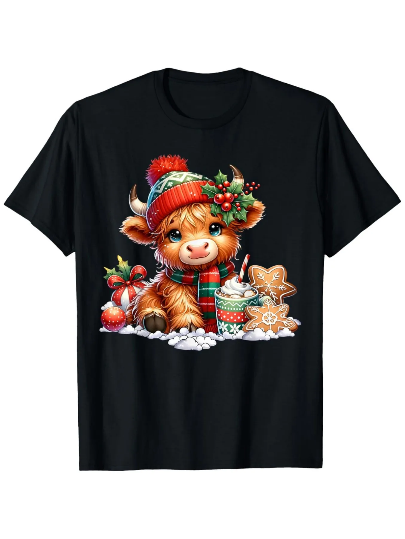 

Top Pick Local Christmas Highland Cow Cute Heifer With Santa Hat Tee
