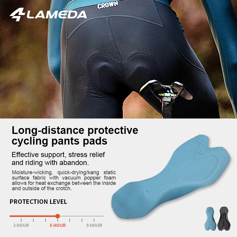 LAMEDA Winter Cycling Trousers Men's Windproof Bib Riding Trousers Fleece Warm Outdoor Road Bike Cycling Trousers