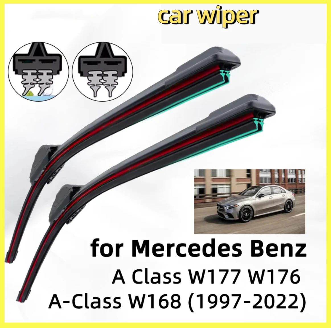 

Double Rubber Car Wiper for Mercedes Benz A Class W177 W168 W176 Front Wiper Blades Brushes Cutter Accessories Windscreen