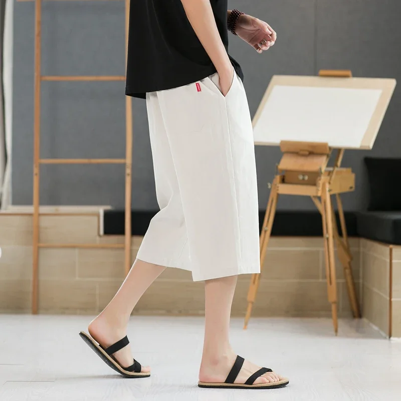 Men\'s Pants Summer Capris Loose Fitting Version Fashionable Comfortable Shorts for Men