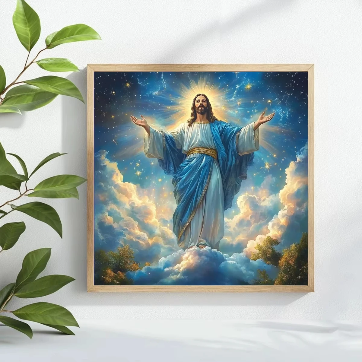 Oil Painting Jesus Christ Divine Light Religious Art By Numbers Canvas Art Wall Decor for Living Room Handmade Gift Unframed