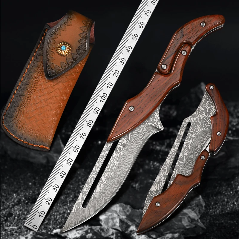 

VG10 Damascus Steel High Hardness Folding Knife Sharp Tactical Knife Hunting Camping EDC Defense Outdoor Self-Defense Multi Tool